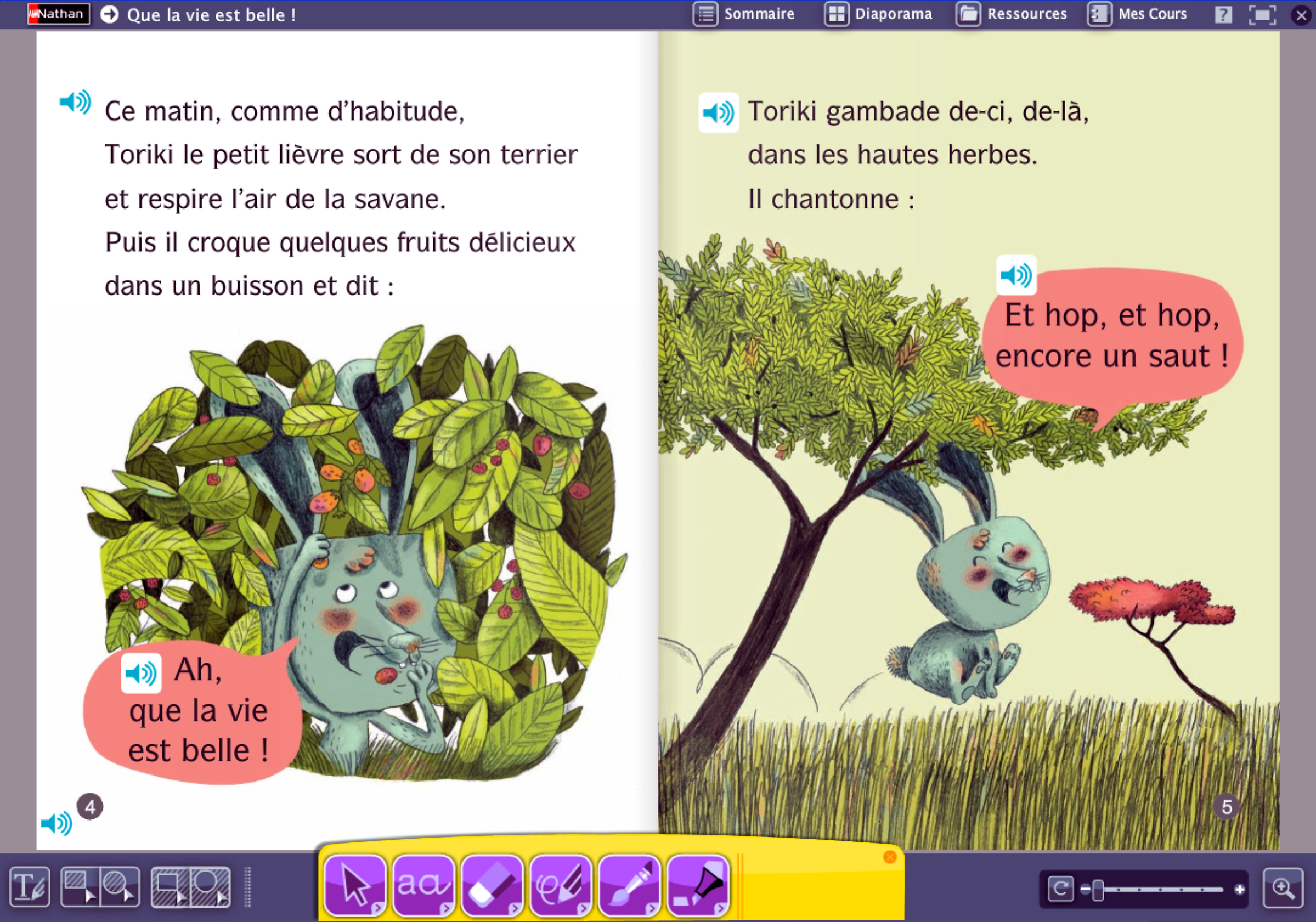 Extrait d'un album interactif
